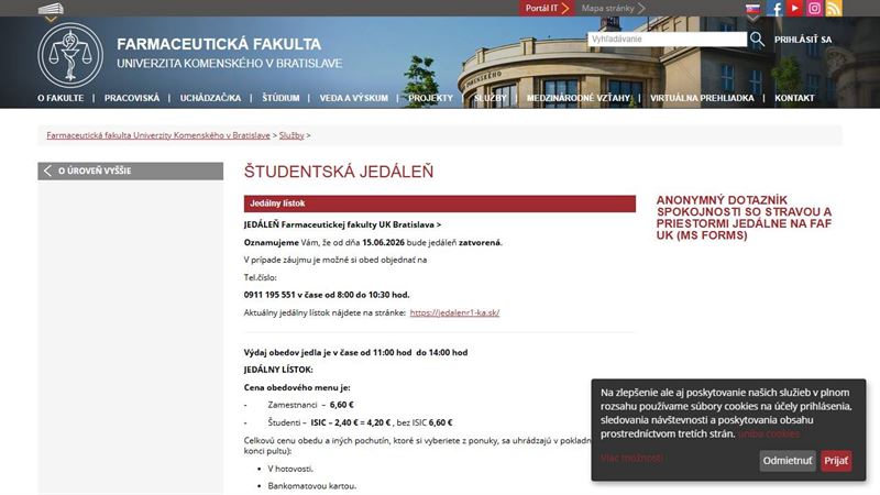 ba_node_12433338343 JEDÁLEŇ Farmaceutickej fakulty UK Bratislava
