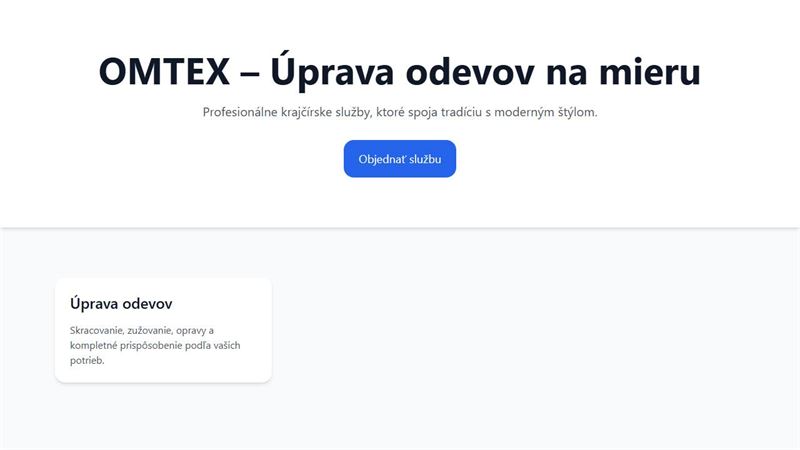 OMTEX oprava a úprava odevov
