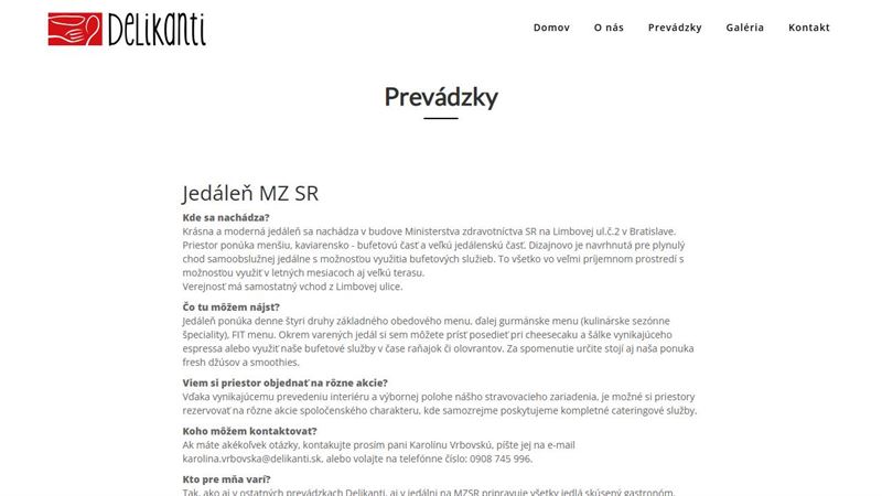 Delikanti - bufet a jedáleň Ministerstva zdravotníctva SR