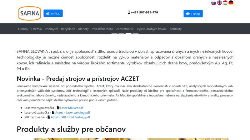 SAFINA SLOVAKIA