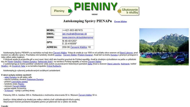 po_row_00233 Autokemping Správy PIENAPu - Červený Kláštor