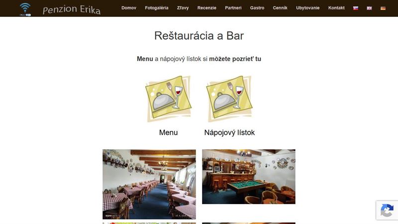 Reštaurácia a Bar - Penzión Erika