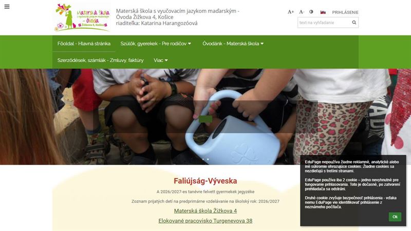 Materská škola - Óvoda Žižkova 4