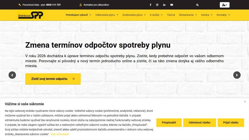 Slovenský plynárenský priemysel - distribúcia