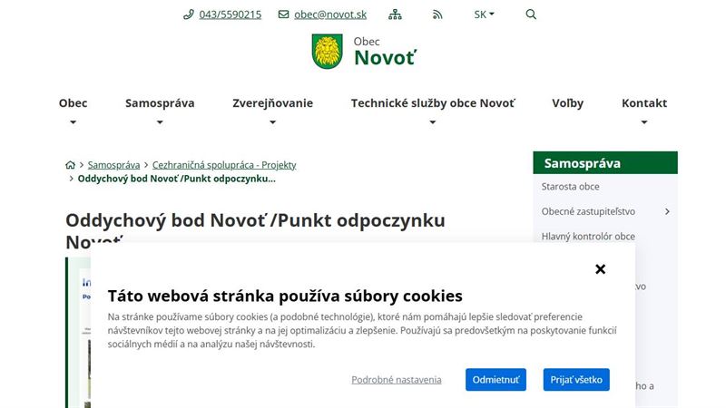 Oddychový bod Novoť/Punkt Odpoczynku Novoť